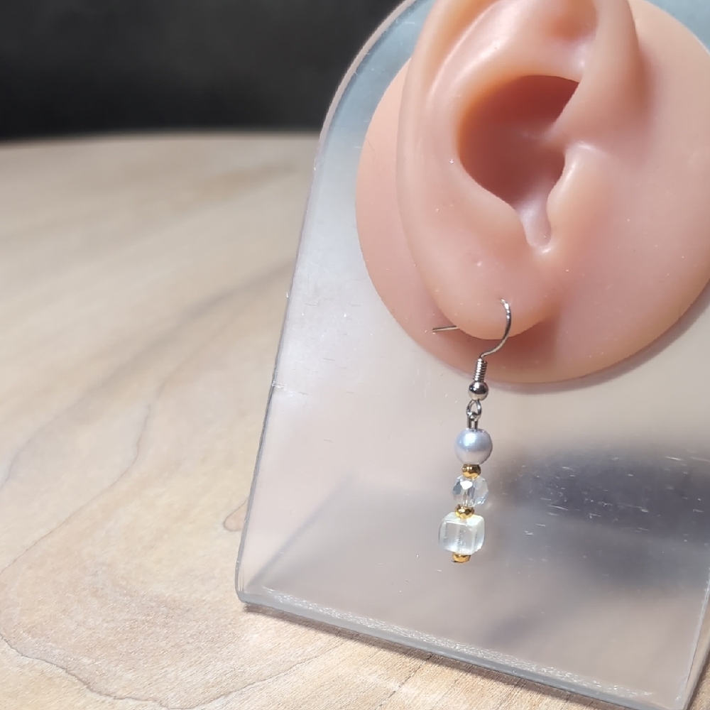 Elegant Silver and Gold Dangle Earrings